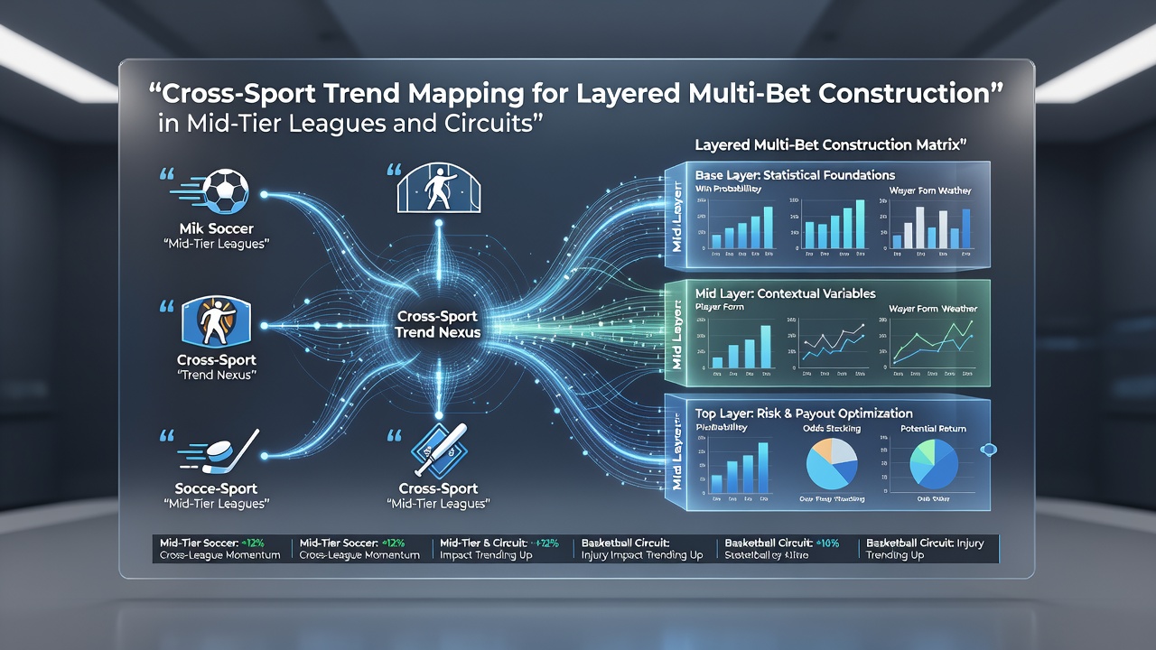 Data charts illustrating layered bet construction with trend lines from soccer, tennis, and racing mid-tier events