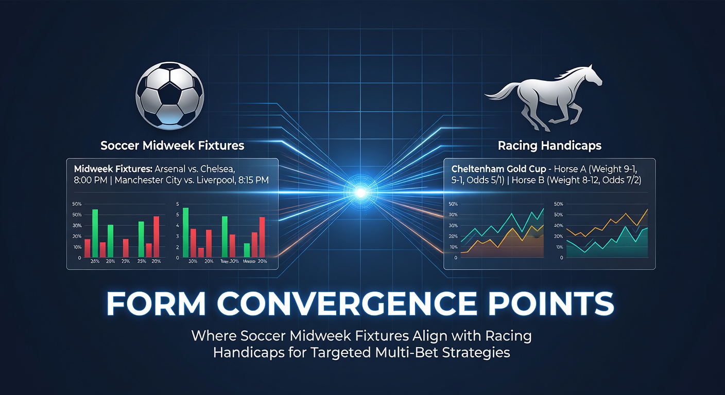 Diagram showing soccer fixture schedules overlapping with horse racing handicap meetings in midweek betting calendars