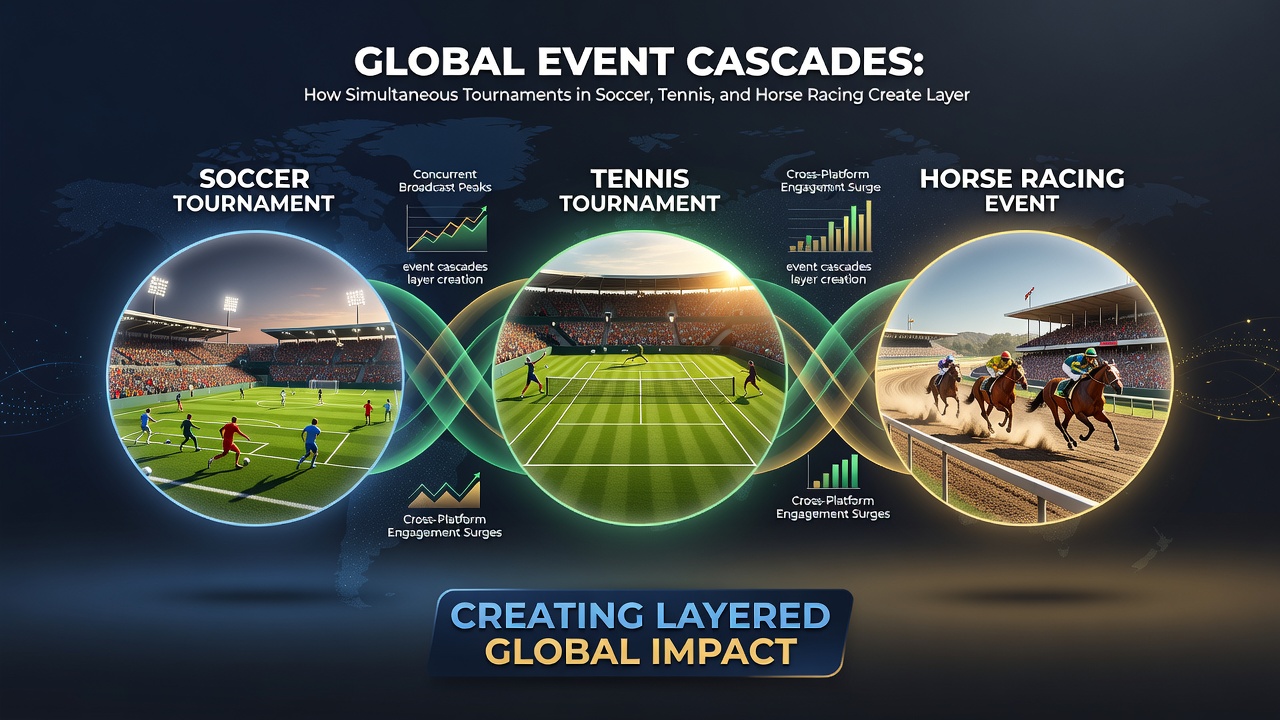 Data charts displaying interconnected form trends between soccer, tennis, and horse racing events