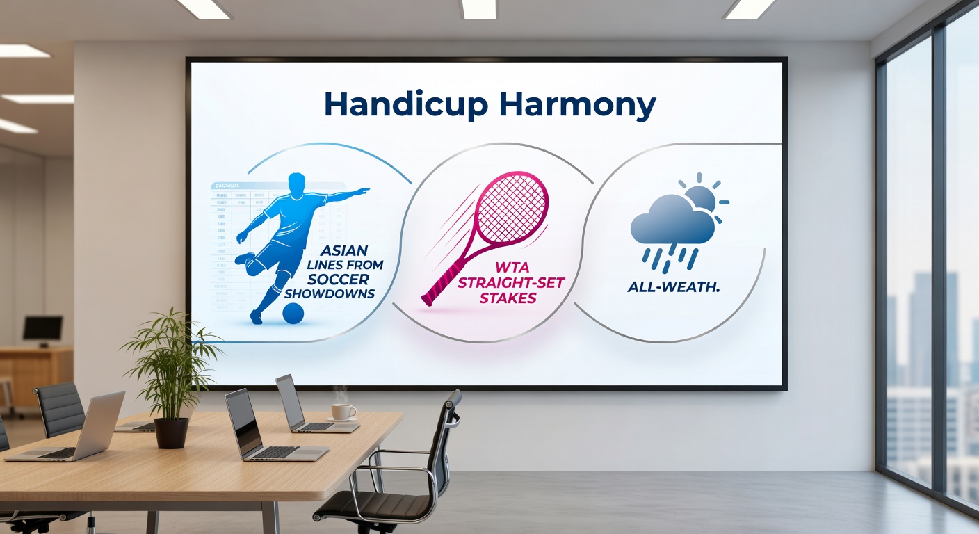 Close-up of Asian handicap betting slip alongside WTA scoreline and all-weather racing podium, symbolizing accumulator payoff potential
