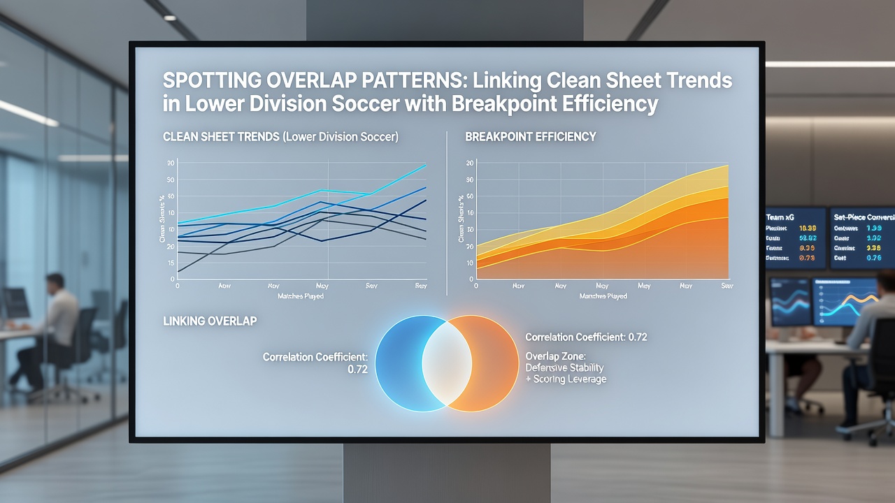 Data charts showing correlations between soccer clean sheets, tennis breakpoints and racing sectional times
